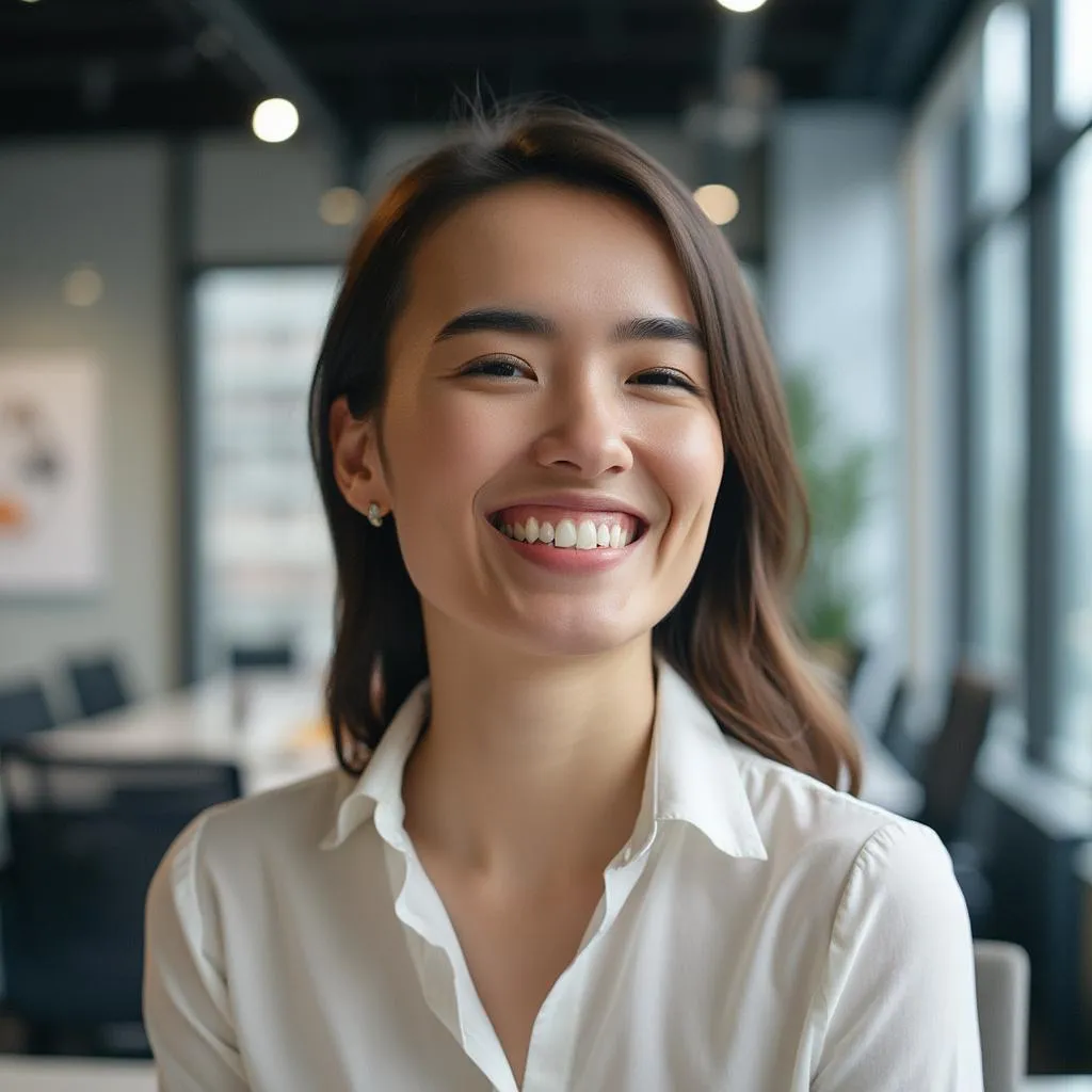 Client célébrant une réussite professionnelle